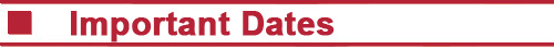 Important dates